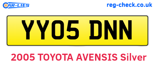 YY05DNN are the vehicle registration plates.