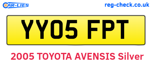 YY05FPT are the vehicle registration plates.