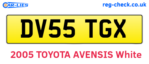 DV55TGX are the vehicle registration plates.