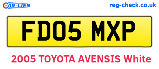 FD05MXP are the vehicle registration plates.