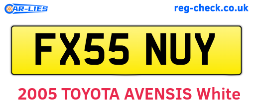 FX55NUY are the vehicle registration plates.