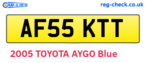 AF55KTT are the vehicle registration plates.