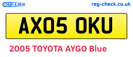AX05OKU are the vehicle registration plates.