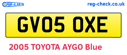 GV05OXE are the vehicle registration plates.