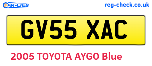 GV55XAC are the vehicle registration plates.