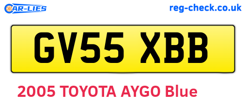 GV55XBB are the vehicle registration plates.