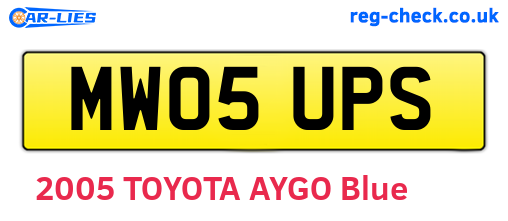 MW05UPS are the vehicle registration plates.