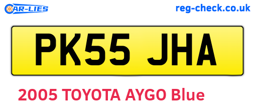 PK55JHA are the vehicle registration plates.