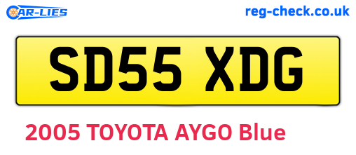 SD55XDG are the vehicle registration plates.