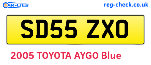 SD55ZXO are the vehicle registration plates.