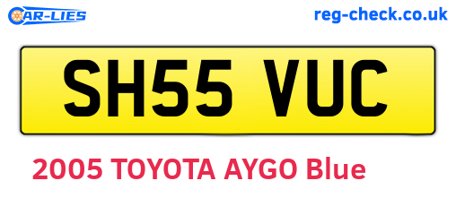 SH55VUC are the vehicle registration plates.