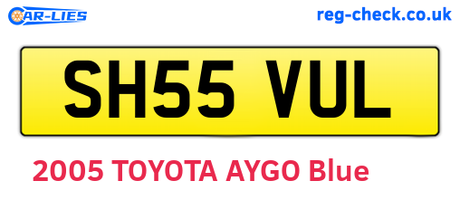 SH55VUL are the vehicle registration plates.