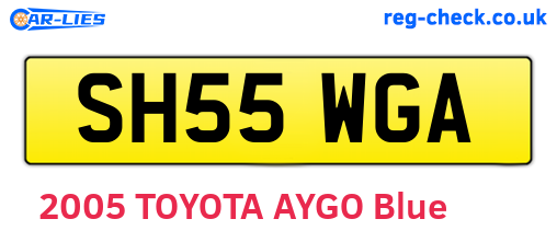 SH55WGA are the vehicle registration plates.