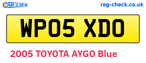 WP05XDO are the vehicle registration plates.