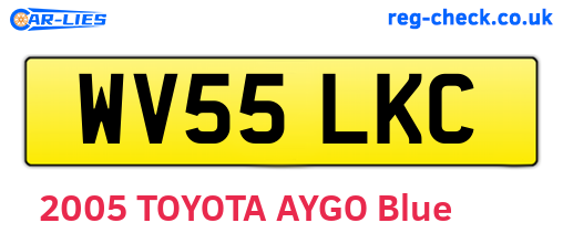WV55LKC are the vehicle registration plates.
