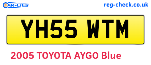 YH55WTM are the vehicle registration plates.