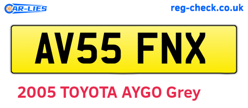 AV55FNX are the vehicle registration plates.