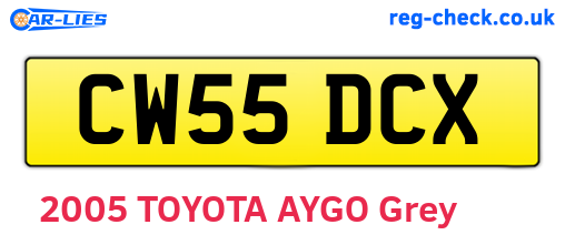 CW55DCX are the vehicle registration plates.