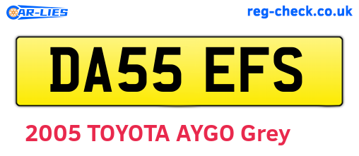 DA55EFS are the vehicle registration plates.