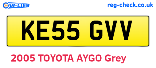 KE55GVV are the vehicle registration plates.