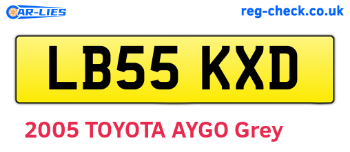 LB55KXD are the vehicle registration plates.