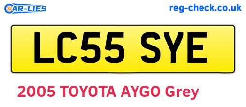 LC55SYE are the vehicle registration plates.