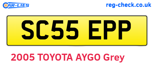 SC55EPP are the vehicle registration plates.