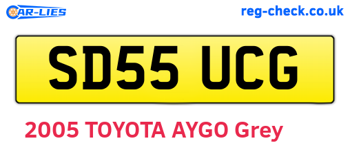 SD55UCG are the vehicle registration plates.