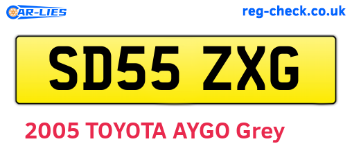 SD55ZXG are the vehicle registration plates.