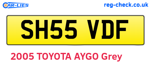 SH55VDF are the vehicle registration plates.
