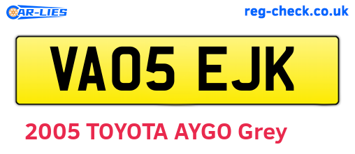 VA05EJK are the vehicle registration plates.