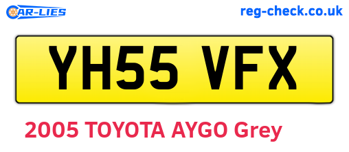 YH55VFX are the vehicle registration plates.