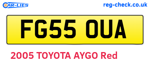FG55OUA are the vehicle registration plates.