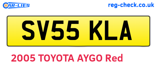 SV55KLA are the vehicle registration plates.