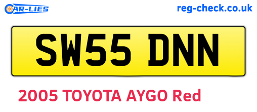 SW55DNN are the vehicle registration plates.