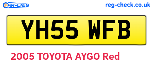 YH55WFB are the vehicle registration plates.