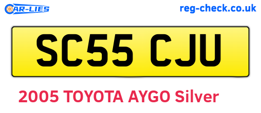 SC55CJU are the vehicle registration plates.
