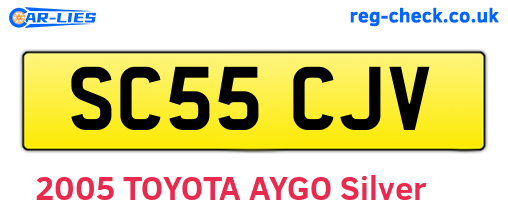 SC55CJV are the vehicle registration plates.