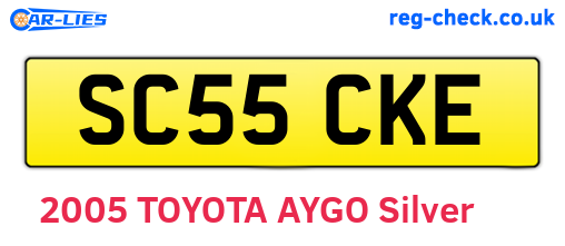 SC55CKE are the vehicle registration plates.