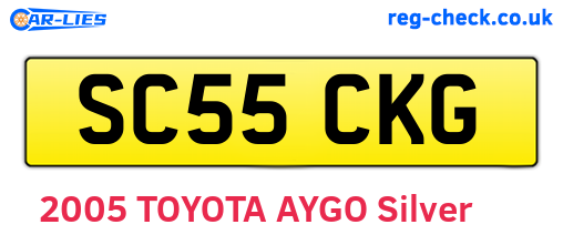 SC55CKG are the vehicle registration plates.