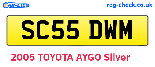 SC55DWM are the vehicle registration plates.