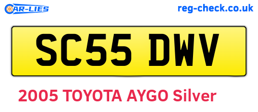 SC55DWV are the vehicle registration plates.