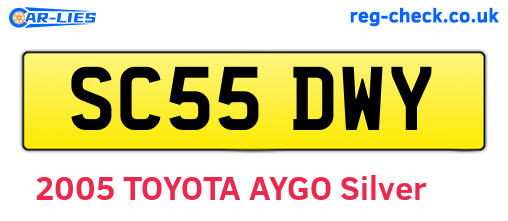 SC55DWY are the vehicle registration plates.