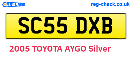 SC55DXB are the vehicle registration plates.