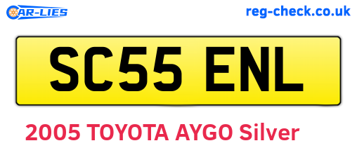 SC55ENL are the vehicle registration plates.