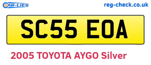 SC55EOA are the vehicle registration plates.