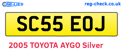 SC55EOJ are the vehicle registration plates.