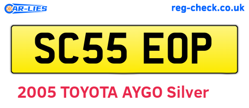 SC55EOP are the vehicle registration plates.