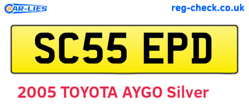 SC55EPD are the vehicle registration plates.