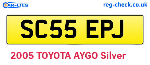 SC55EPJ are the vehicle registration plates.